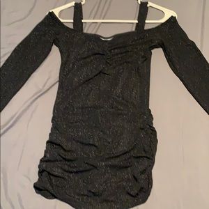 Black glittery long sleeve shirt
